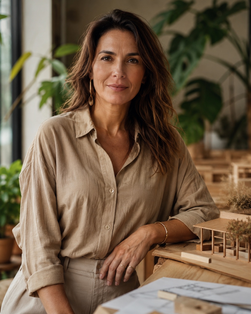 Retrato de Iara Monteiro no ateliê