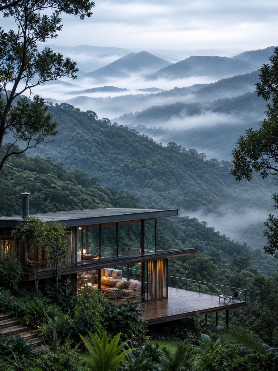 Casa Ventania na encosta da serra